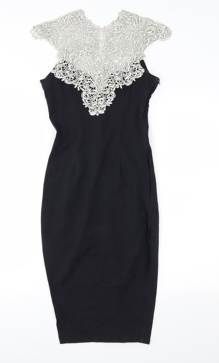 AX Paris Womens Black Sheath Size 8