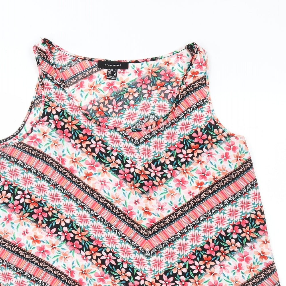 Atmosphere Womens Pink Geometric  Basic Blouse Size 14