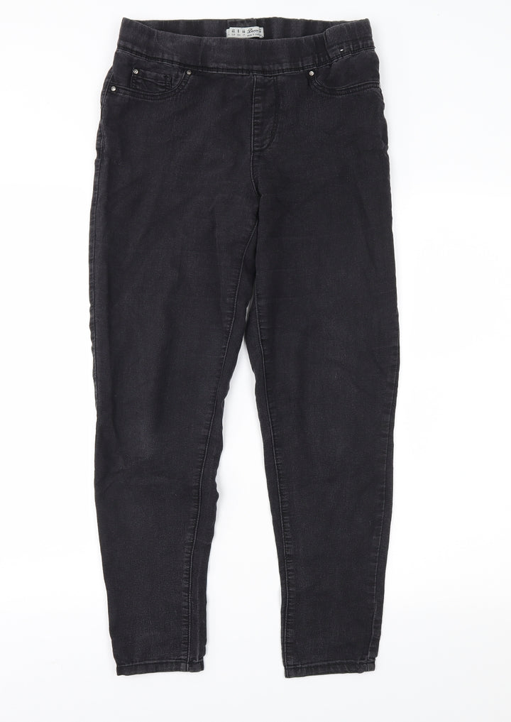 Denim & Co. Womens Black Denim Jegging Jeans Size 12 L26 in