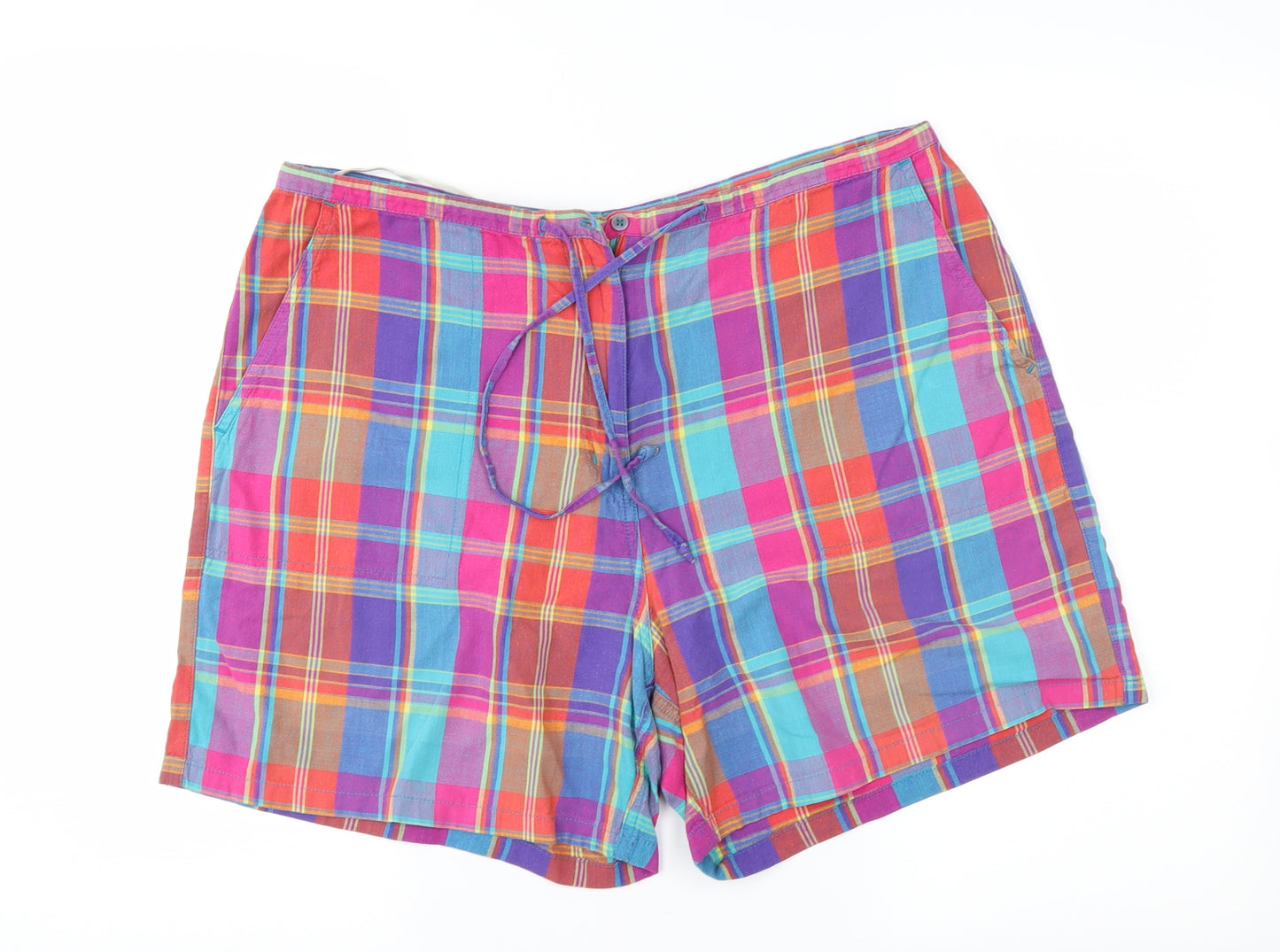 Dorothy Perkins Womens Multicoloured Check  Mom Shorts Size 16