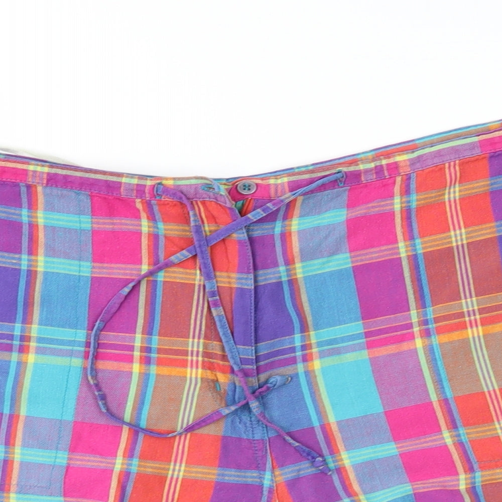Dorothy Perkins Womens Multicoloured Check  Mom Shorts Size 16
