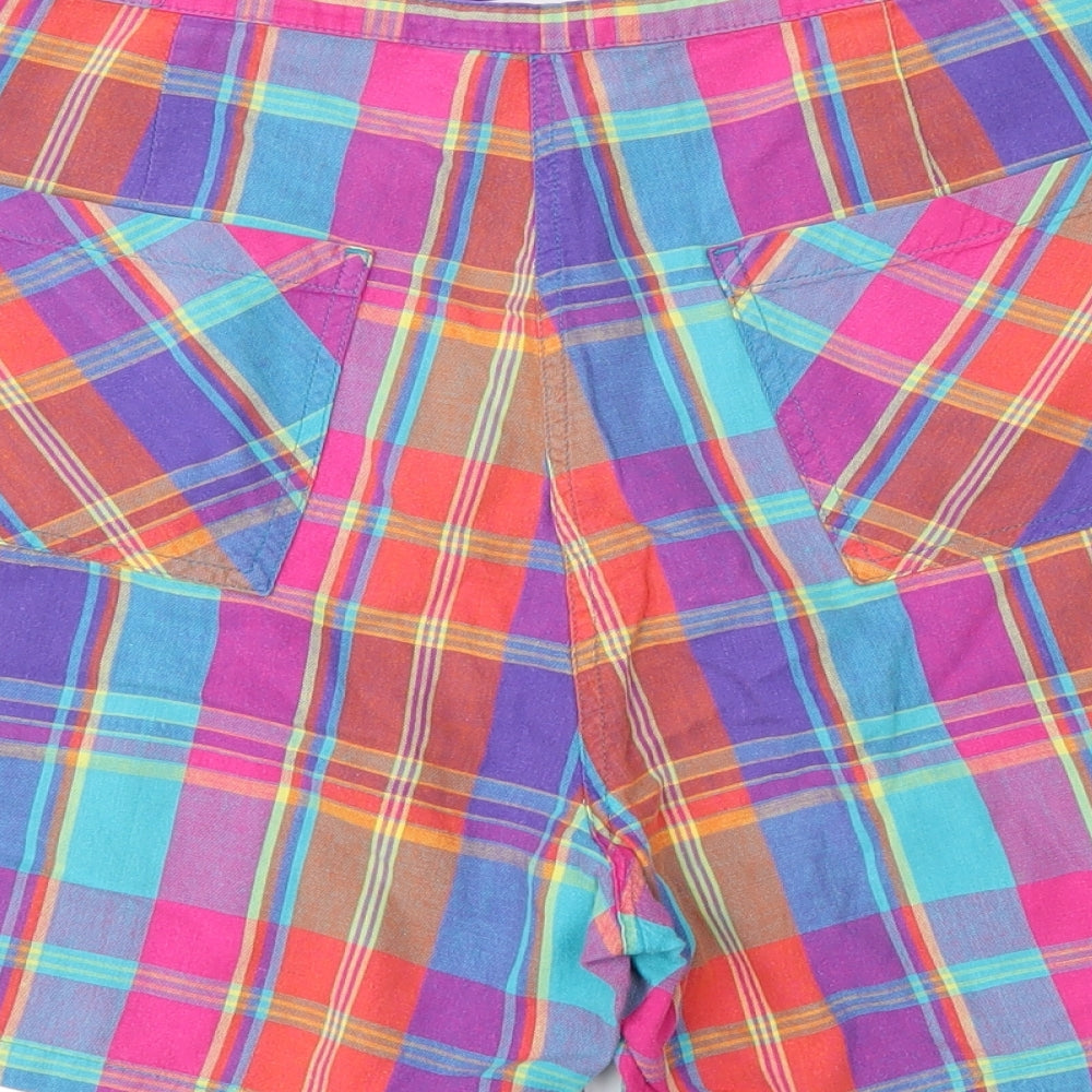Dorothy Perkins Womens Multicoloured Check  Mom Shorts Size 16