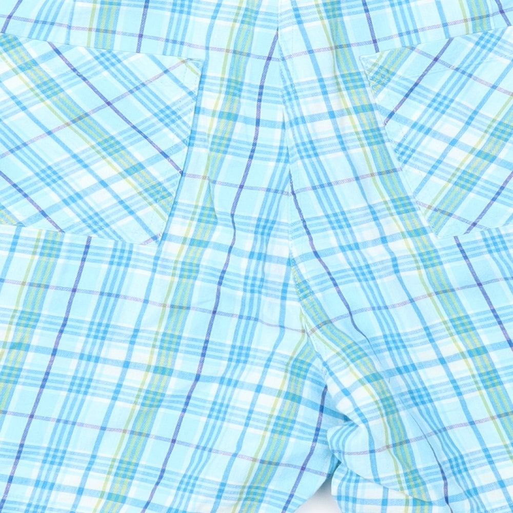 Dorothy Perkins Womens Blue Check  Mom Shorts Size 16