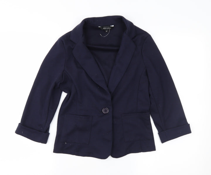 New Look Womens Blue Jersey Jacket Size 6