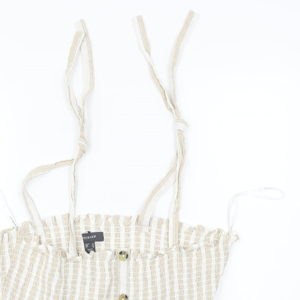 Primark  Womens Beige Striped  Basic Blouse Size 18