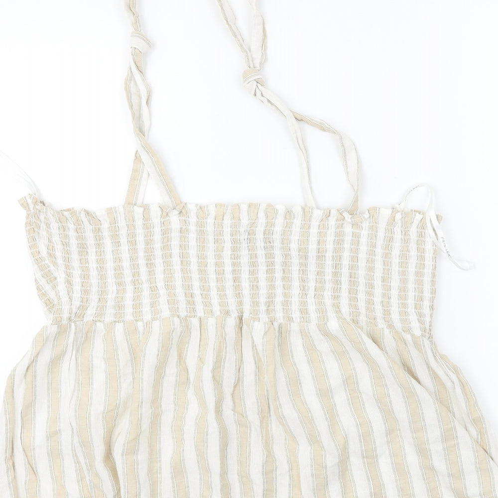 Primark  Womens Beige Striped  Basic Blouse Size 18