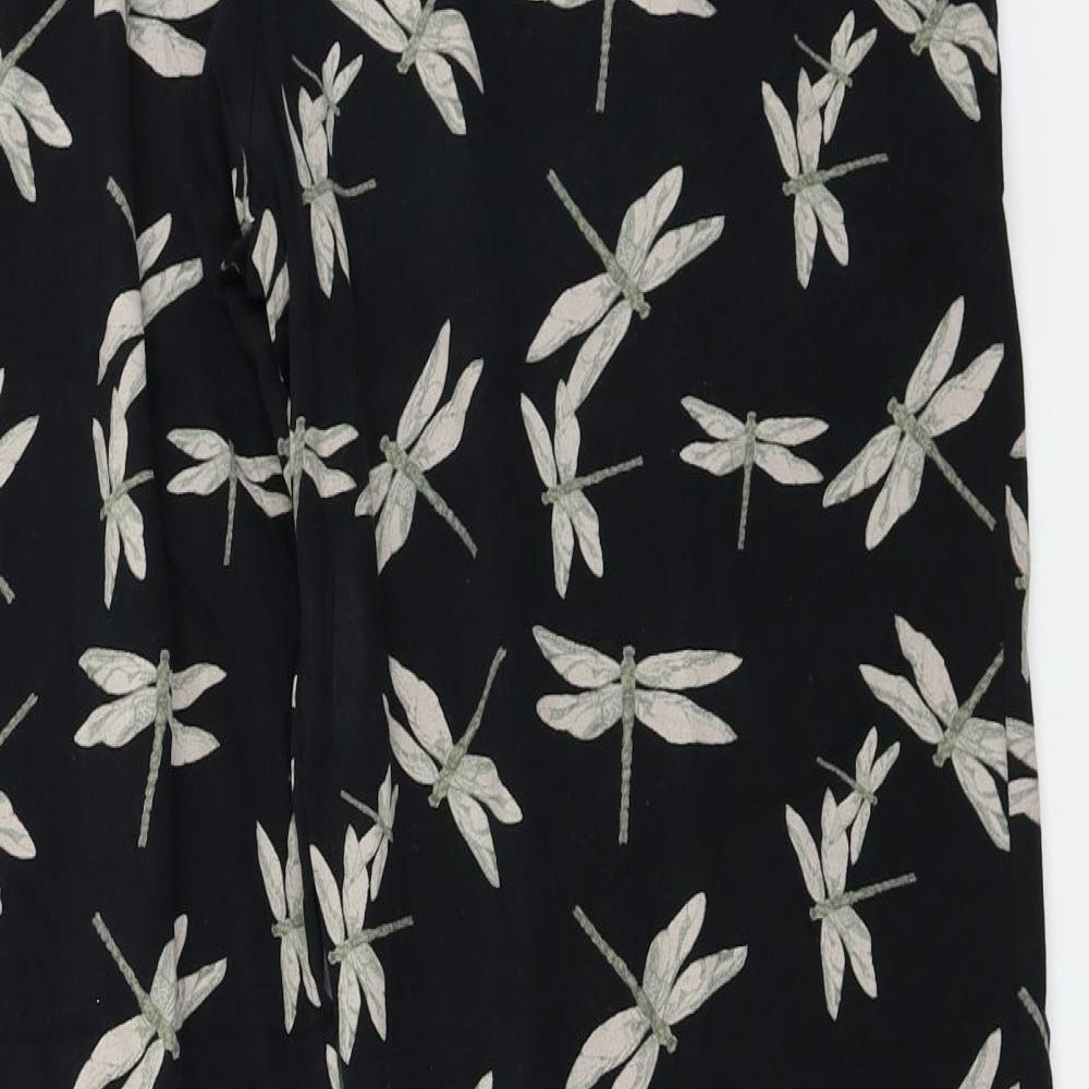 NEXT  Womens Black Floral  Trousers  Size 18 L25 in