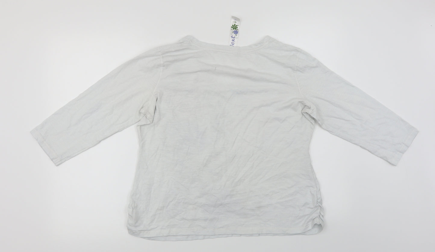 NEXT  Womens White Floral  Basic T-Shirt Size 18