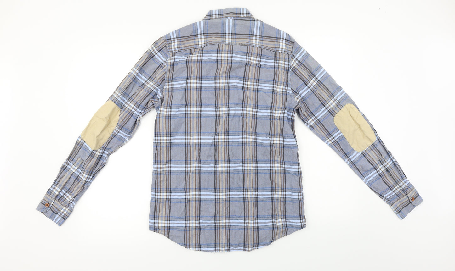 Topman  Womens Blue Check  Basic Button-Up Size S