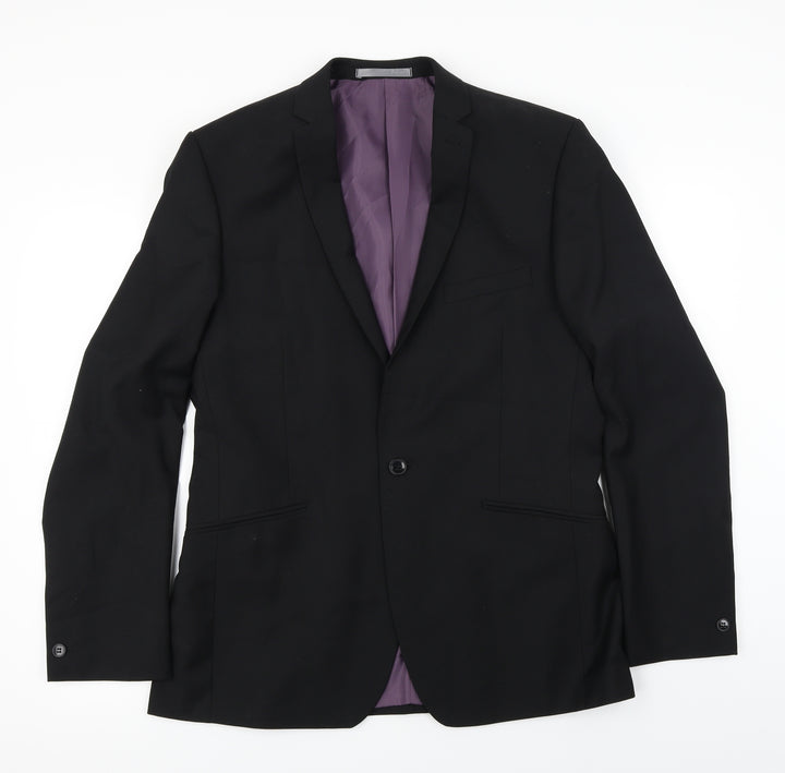 Red Herring Mens Black Jacket Blazer Size 40