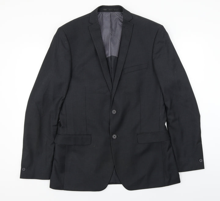 Red Herring Mens Black Jacket Blazer Size 40