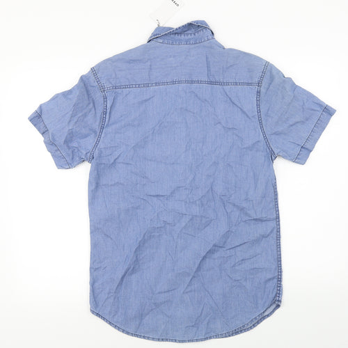 open Mens Blue    Button-Up Size S