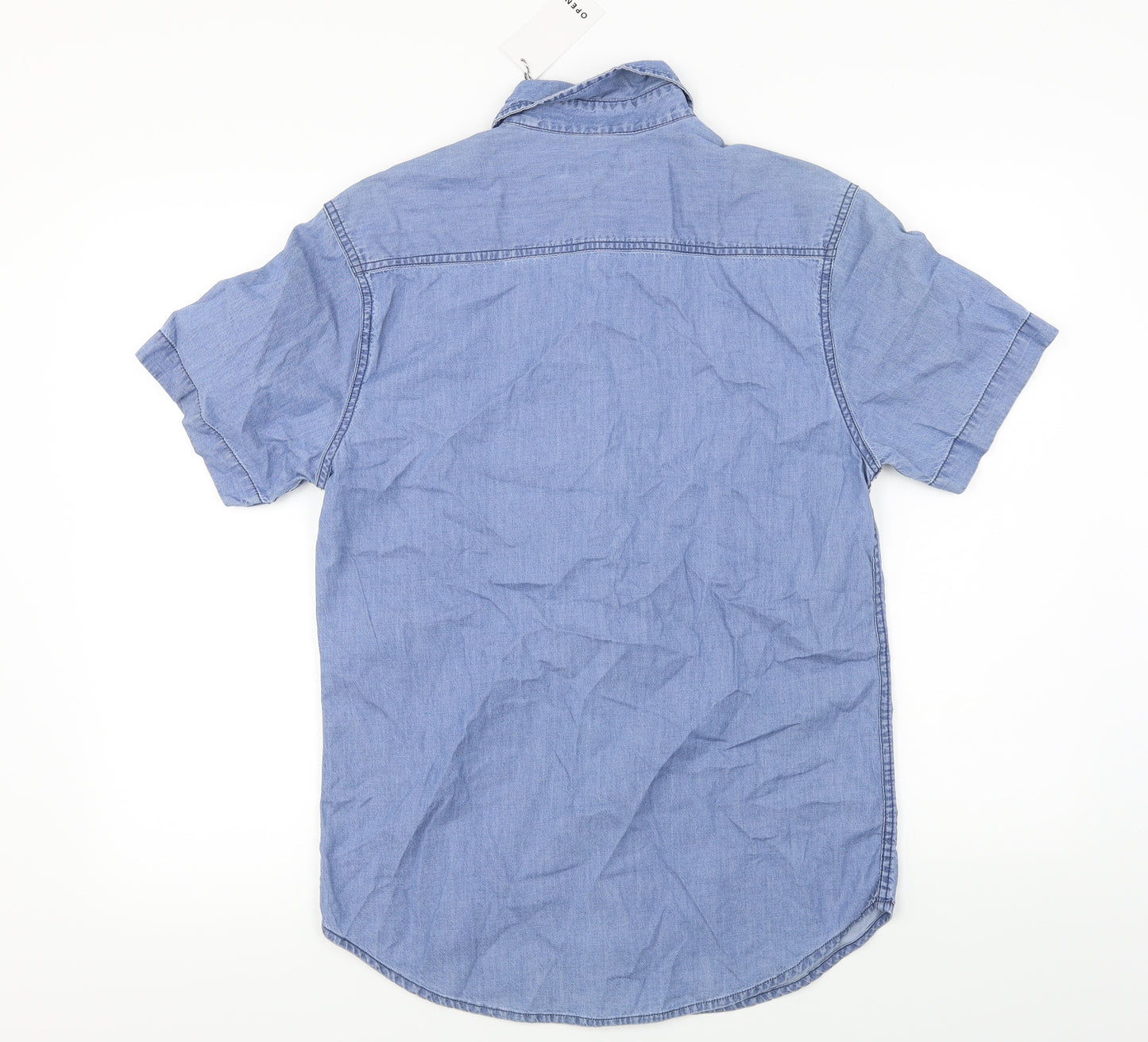 open Mens Blue    Button-Up Size S