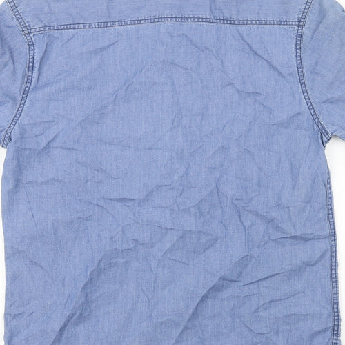 open Mens Blue    Button-Up Size S