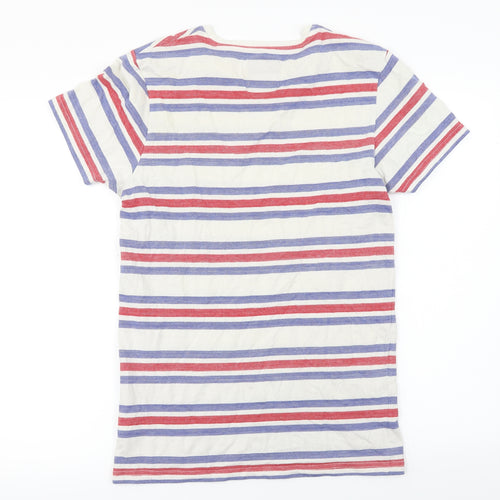 nannystate  Mens White Striped   T-Shirt Size S