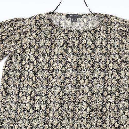 Primark  Womens Beige Animal Print  A-Line  Size 8