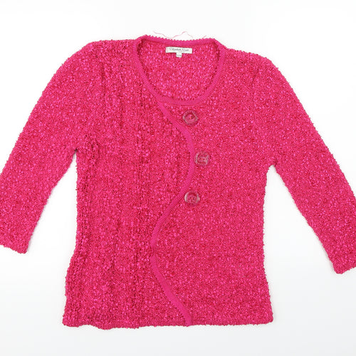 Elisabeth  Womens Pink   Cardigan Jumper Size M