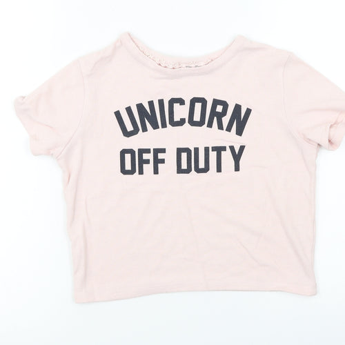 Matalan  Girls Pink   Basic T-Shirt Size 7 Years