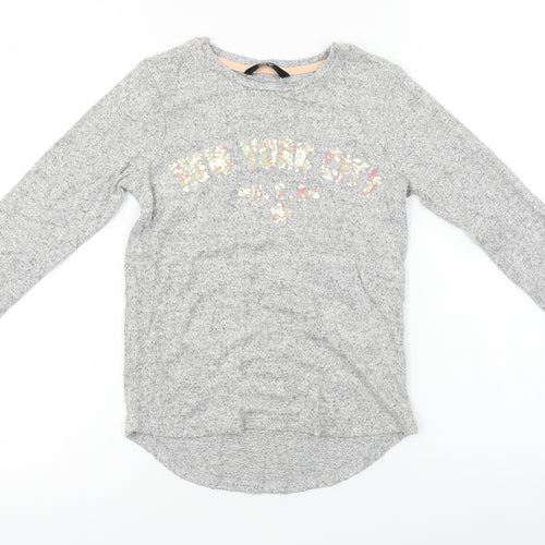 George  Girls Grey   Basic T-Shirt Size 9 Years