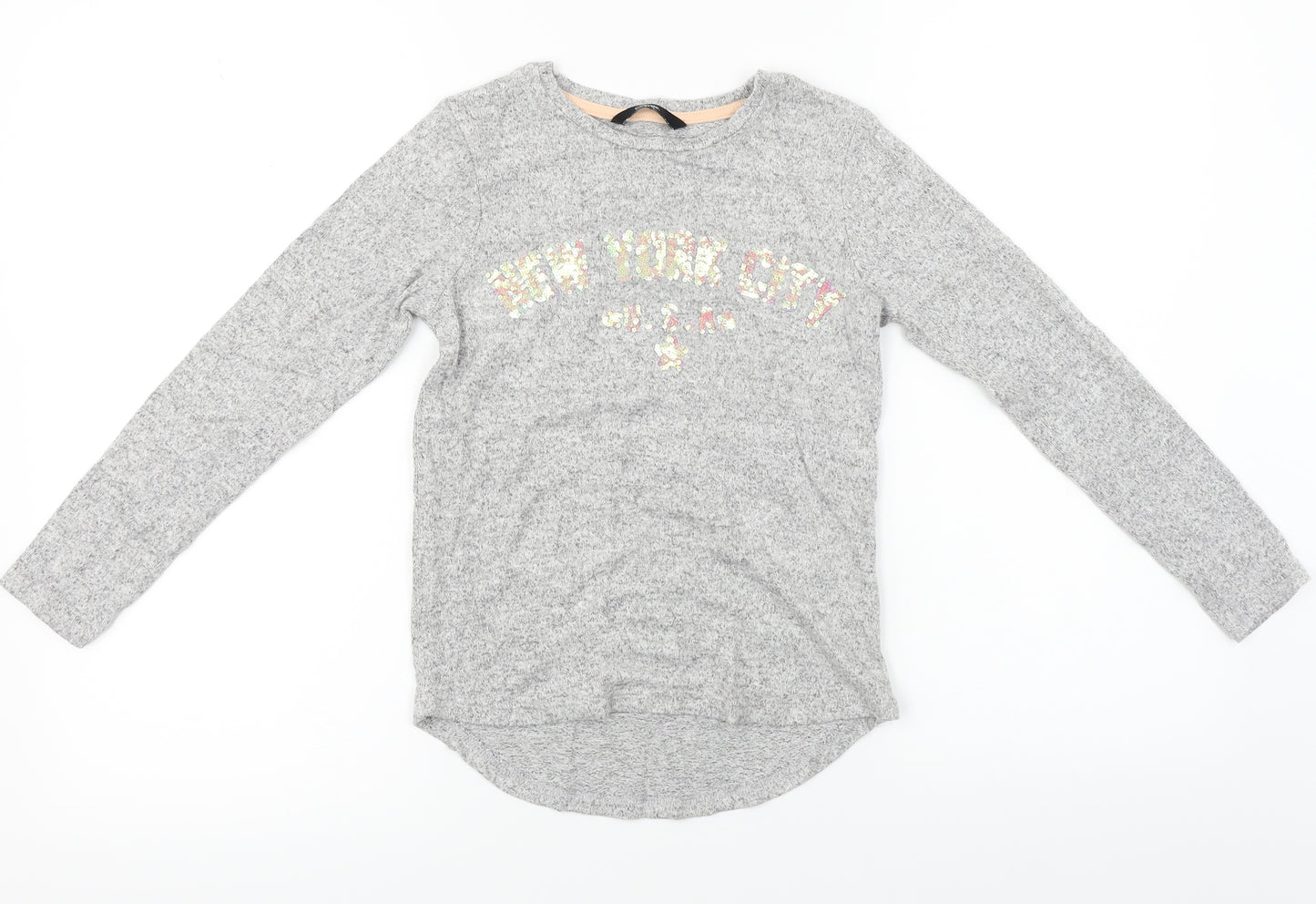 George  Girls Grey   Basic T-Shirt Size 9 Years