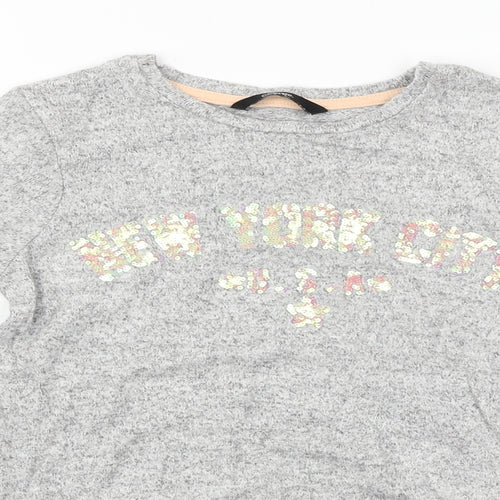 George  Girls Grey   Basic T-Shirt Size 9 Years