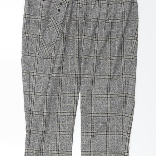 NEXT  Womens Grey Check  Trousers  Size 10 L24 in