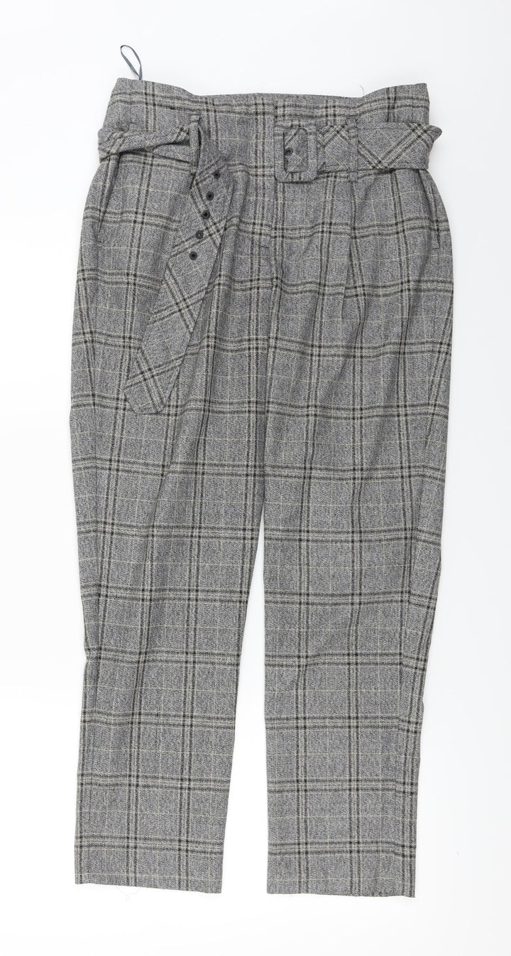 NEXT  Womens Grey Check  Trousers  Size 10 L24 in