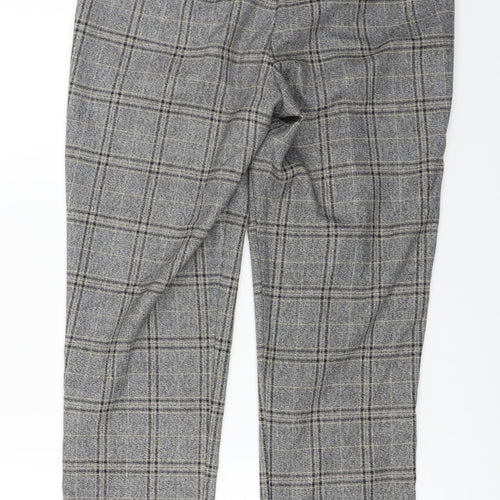 NEXT  Womens Grey Check  Trousers  Size 10 L24 in