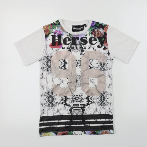 Hersey  Boys White   Basic T-Shirt Size 9-10 Years