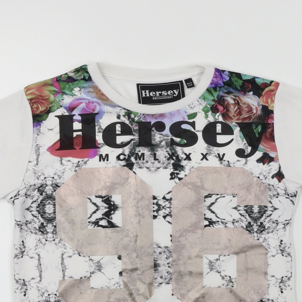 Hersey  Boys White   Basic T-Shirt Size 9-10 Years