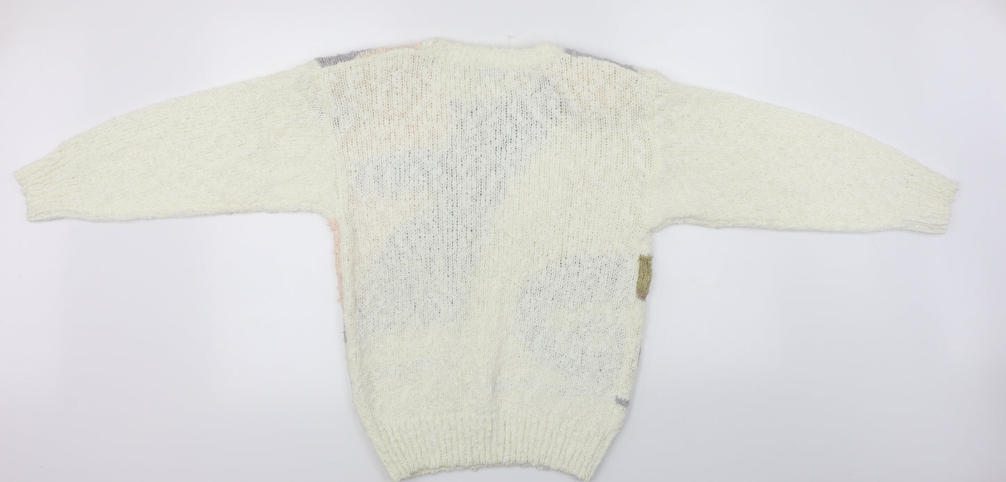 By Design  Womens Ivory Floral  Pullover Jumper Size M