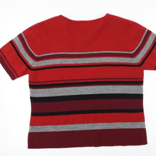 Berkertex Womens Red Striped  Pullover Jumper Size 18