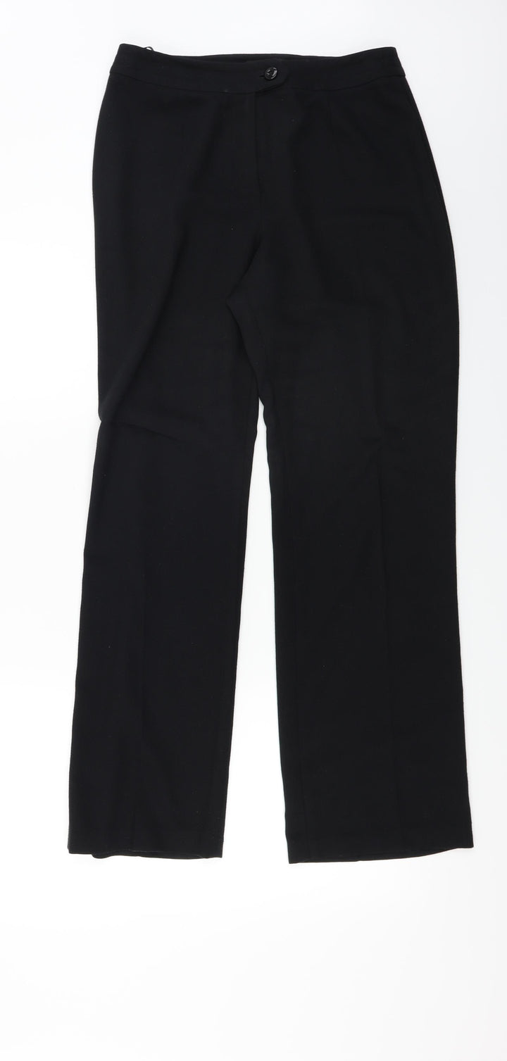 Warehouse Womens Black Trousers Size 12 L25 in