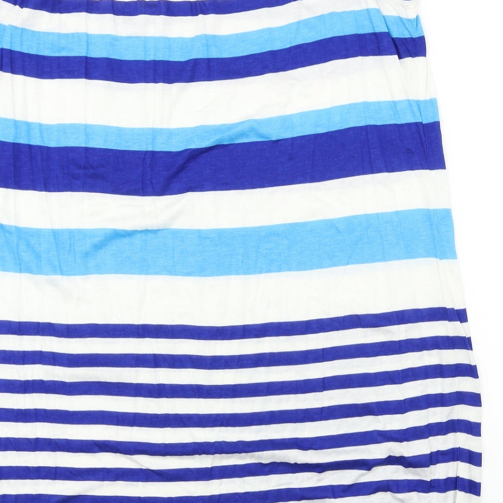 South Womens Blue Striped  Basic T-Shirt Size 18