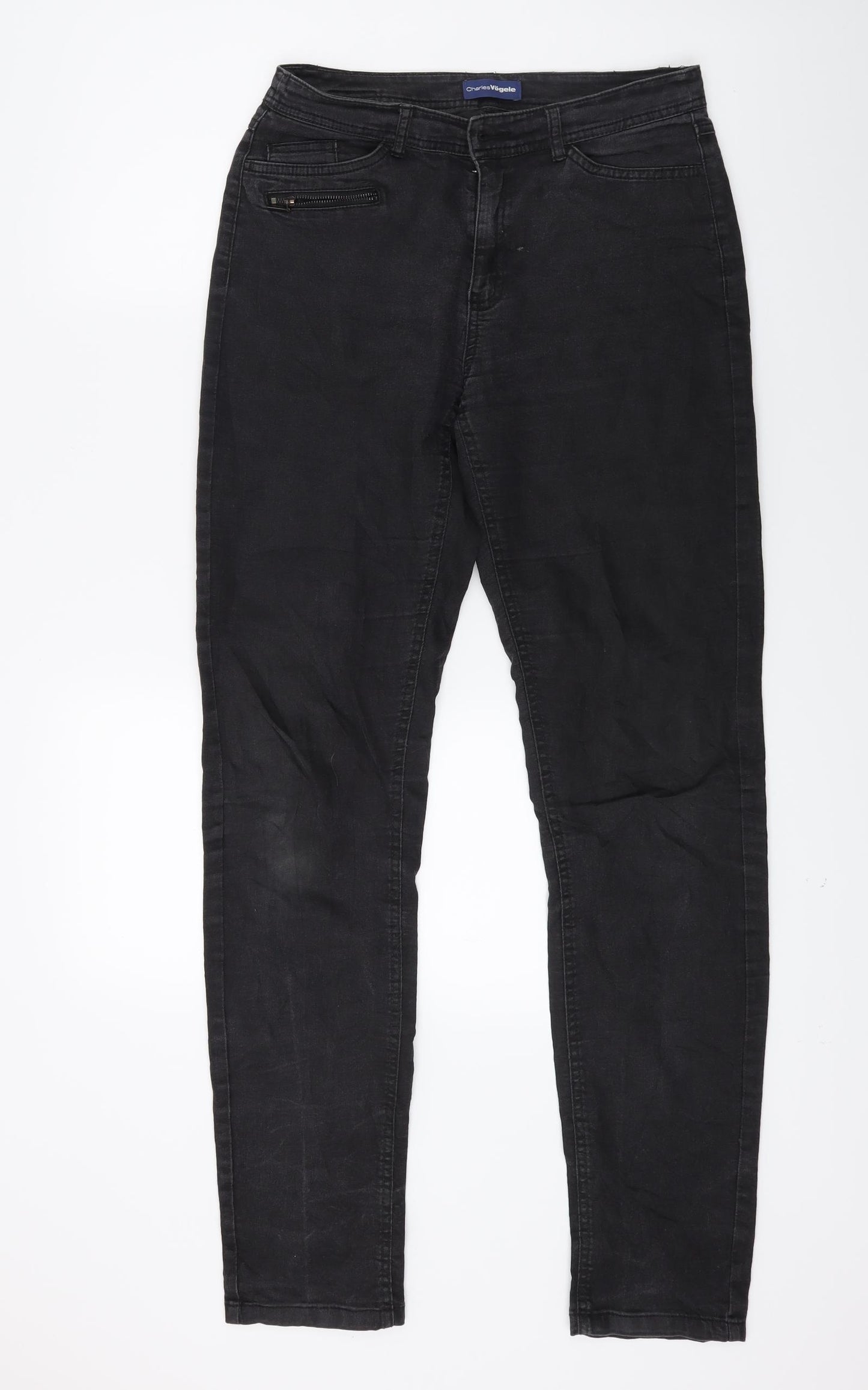 Charles Vogele Womens Black  Denim Skinny Jeans Size 8 L29 in