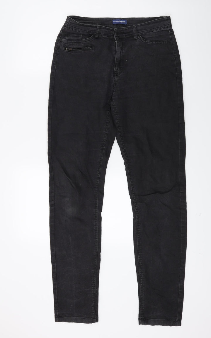 Charles Vogele Womens Black  Denim Skinny Jeans Size 8 L29 in