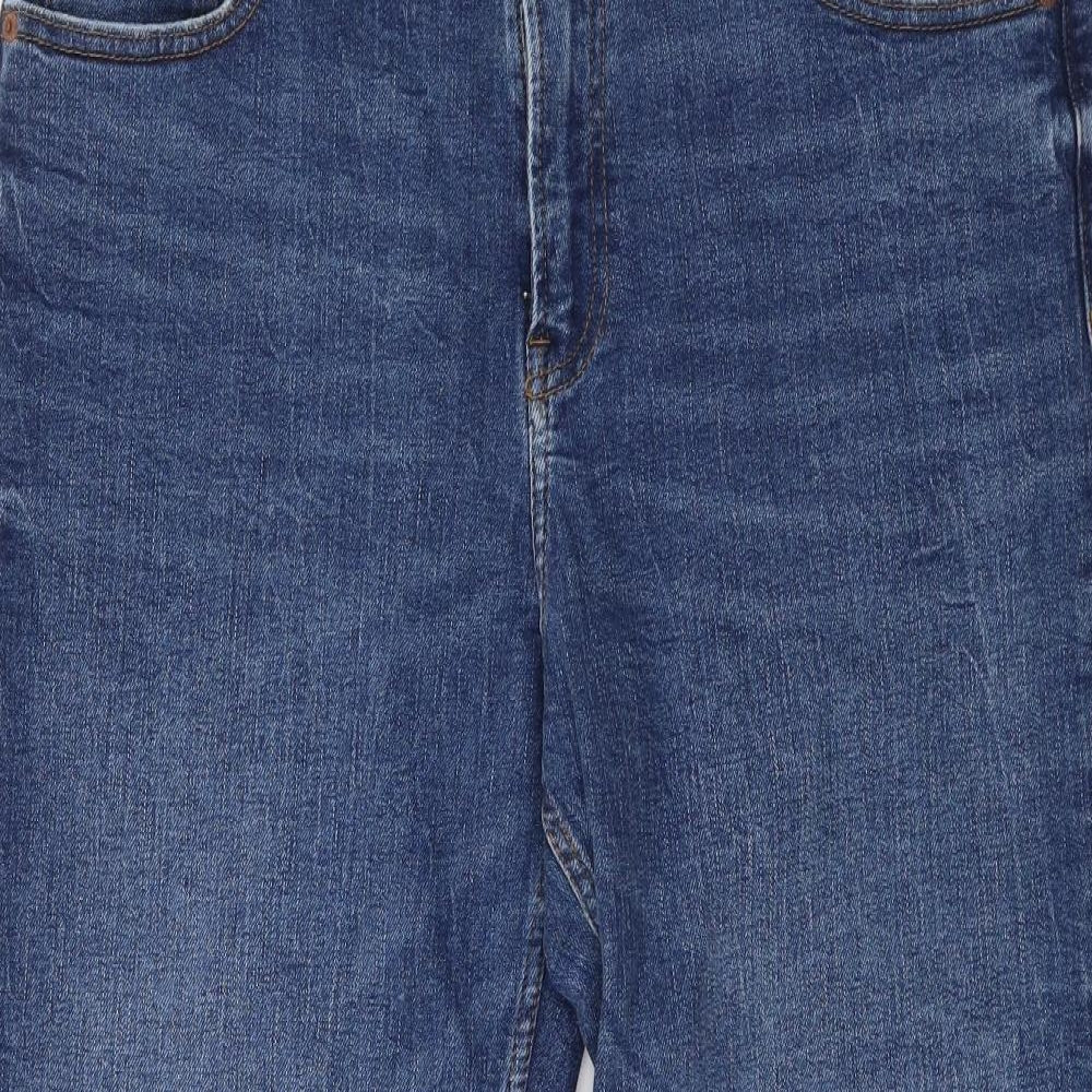 Marks and Spencer Womens Blue  Denim Straight Jeans Size 14 L22 in - Short