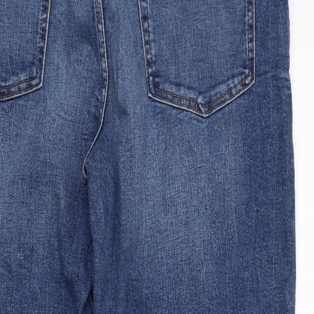 Marks and Spencer Womens Blue  Denim Straight Jeans Size 14 L22 in - Short