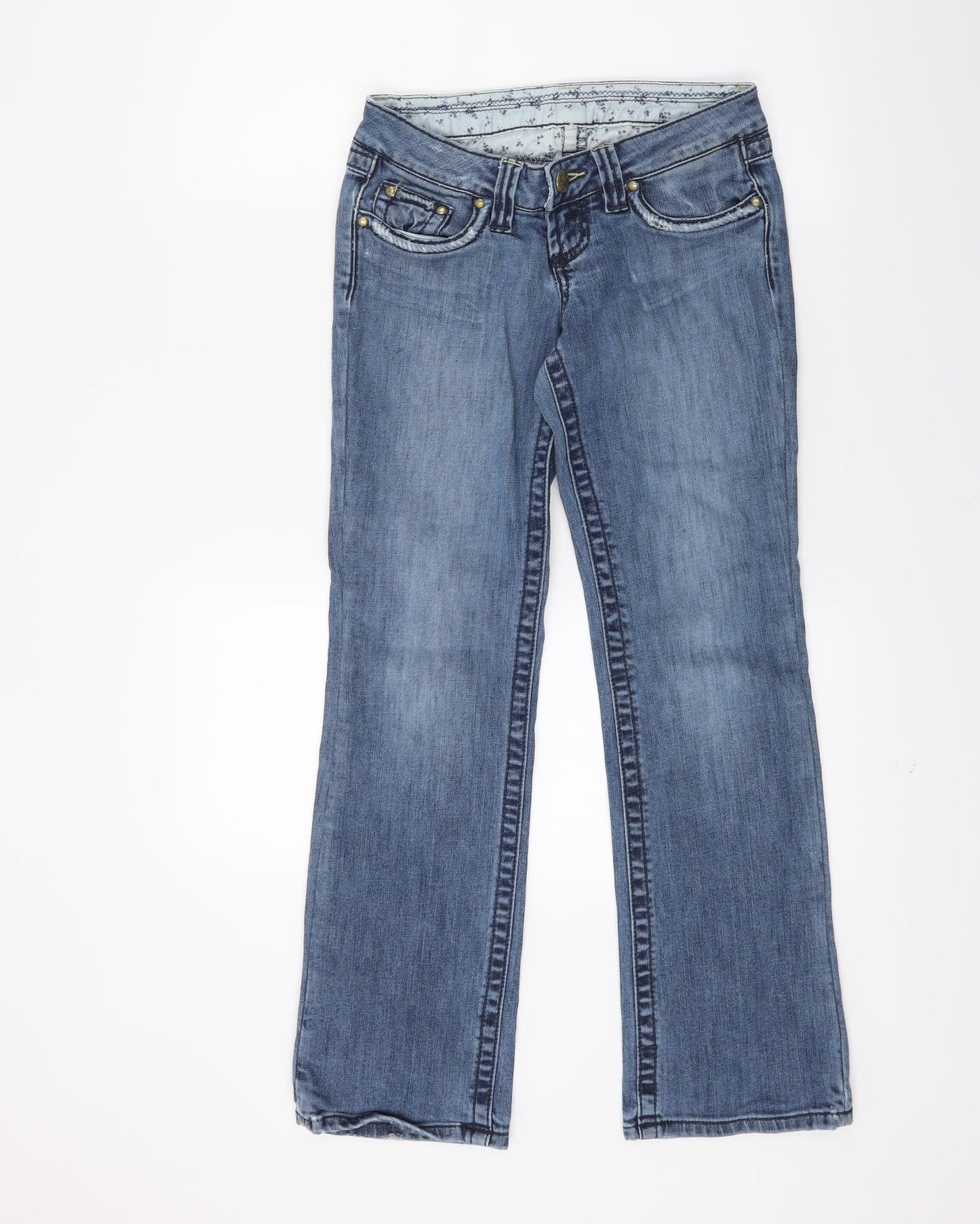Top shop Womens Blue  Denim Straight Jeans Size 26 in L27 in