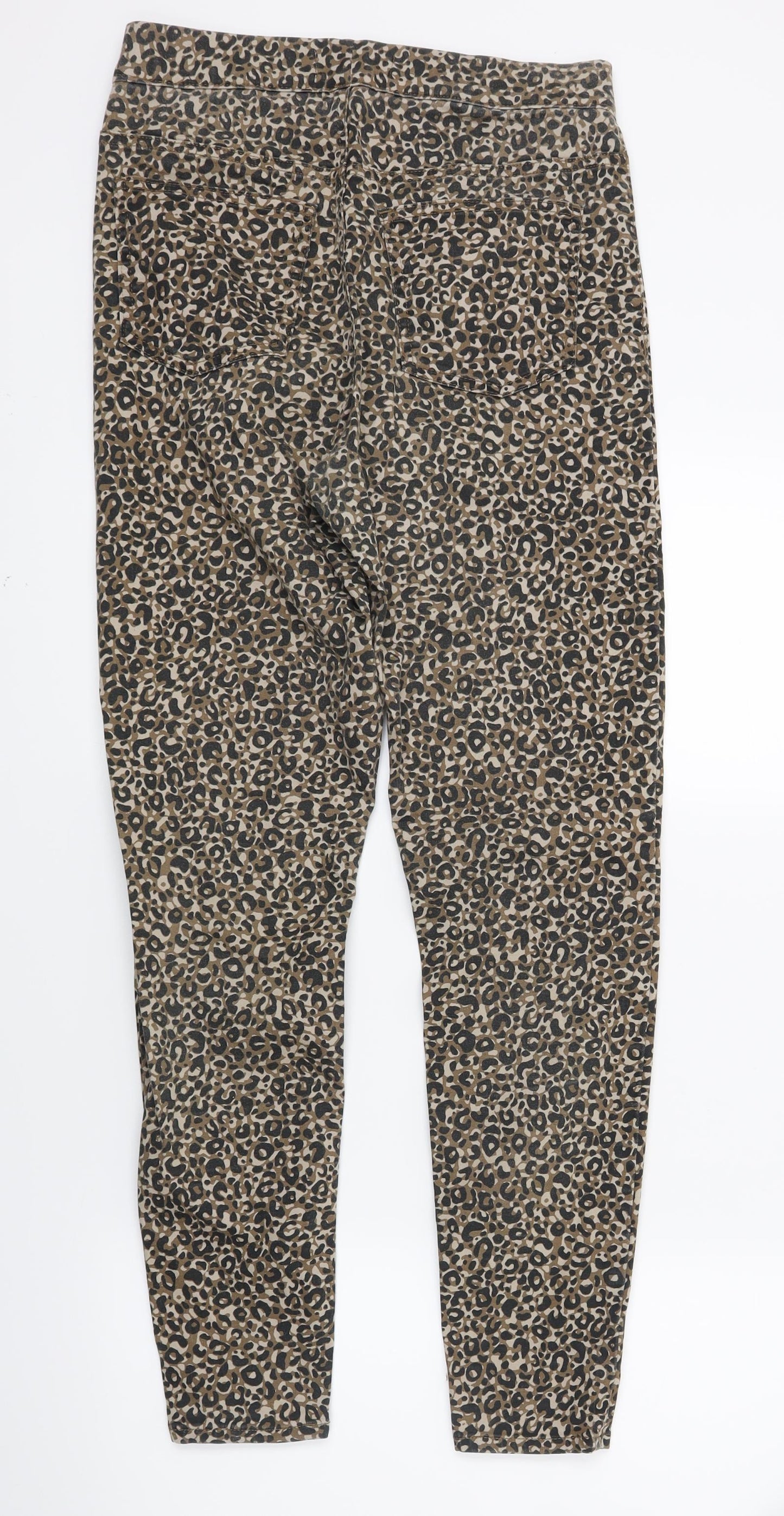 Marks and Spencer Womens Brown Animal Print Denim Jegging Jeans Size 10 L26 in
