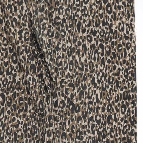 Marks and Spencer Womens Brown Animal Print Denim Jegging Jeans Size 10 L26 in