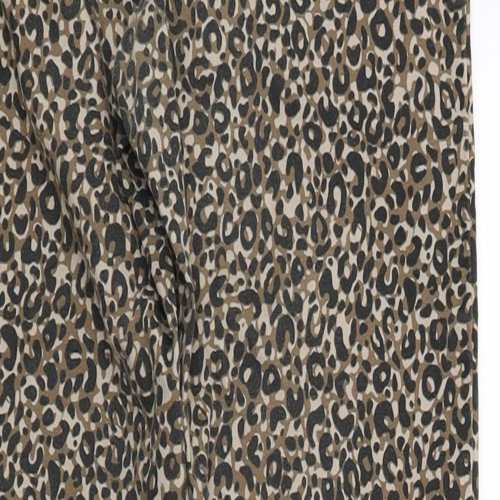 Marks and Spencer Womens Brown Animal Print Denim Jegging Jeans Size 10 L26 in