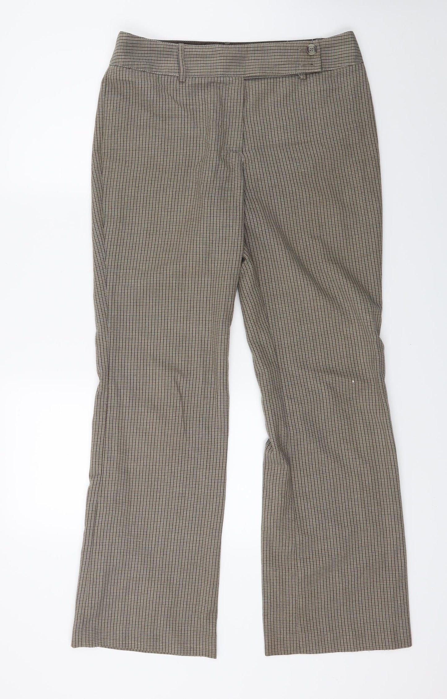 NEXT Womens Brown Check  Trousers  Size 31 in L28 in