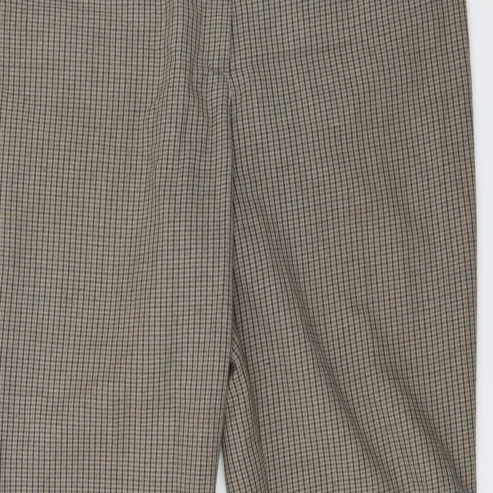 NEXT Womens Brown Check  Trousers  Size 31 in L28 in