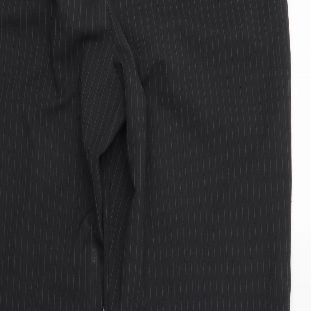 TU Womens Black Striped  Trousers  Size 16 L25 in