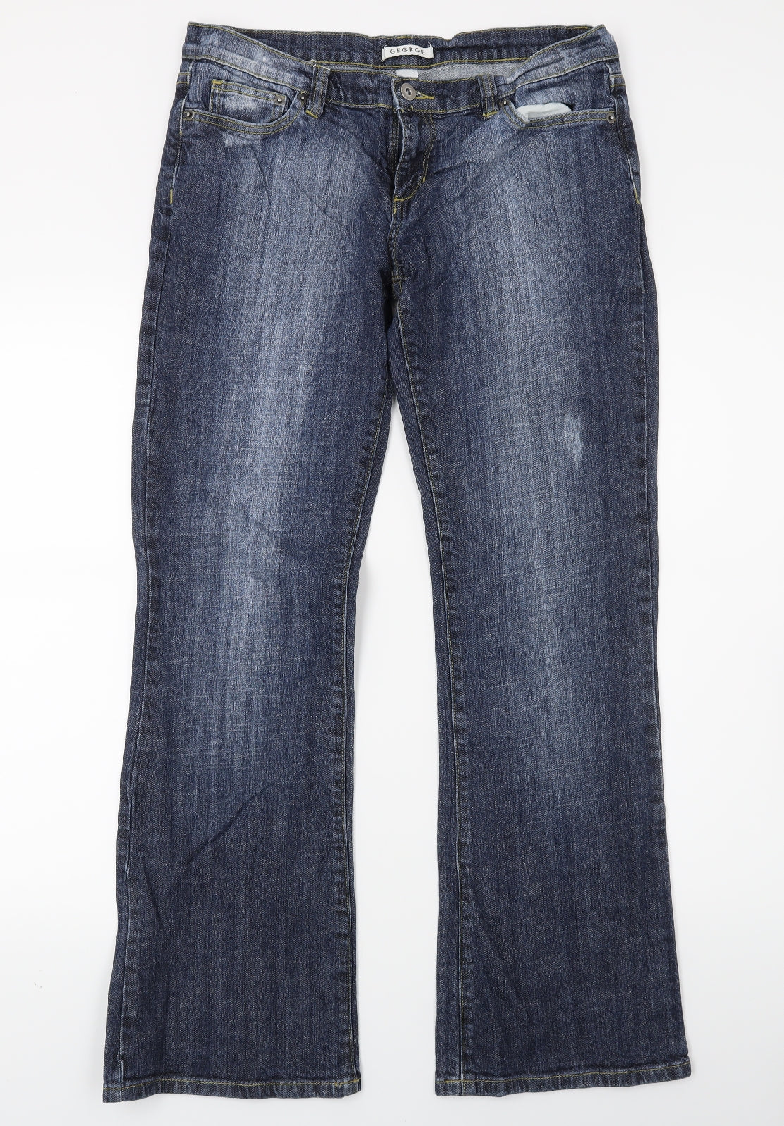 George Womens Blue  Denim Bootcut Jeans Size 14 L28 in