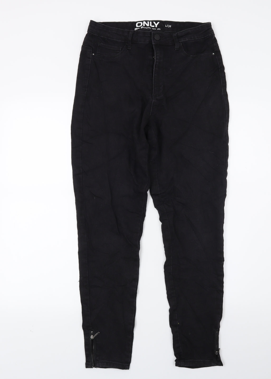 Only Womens Black  Denim Skinny Jeans Size 32 in L25 in