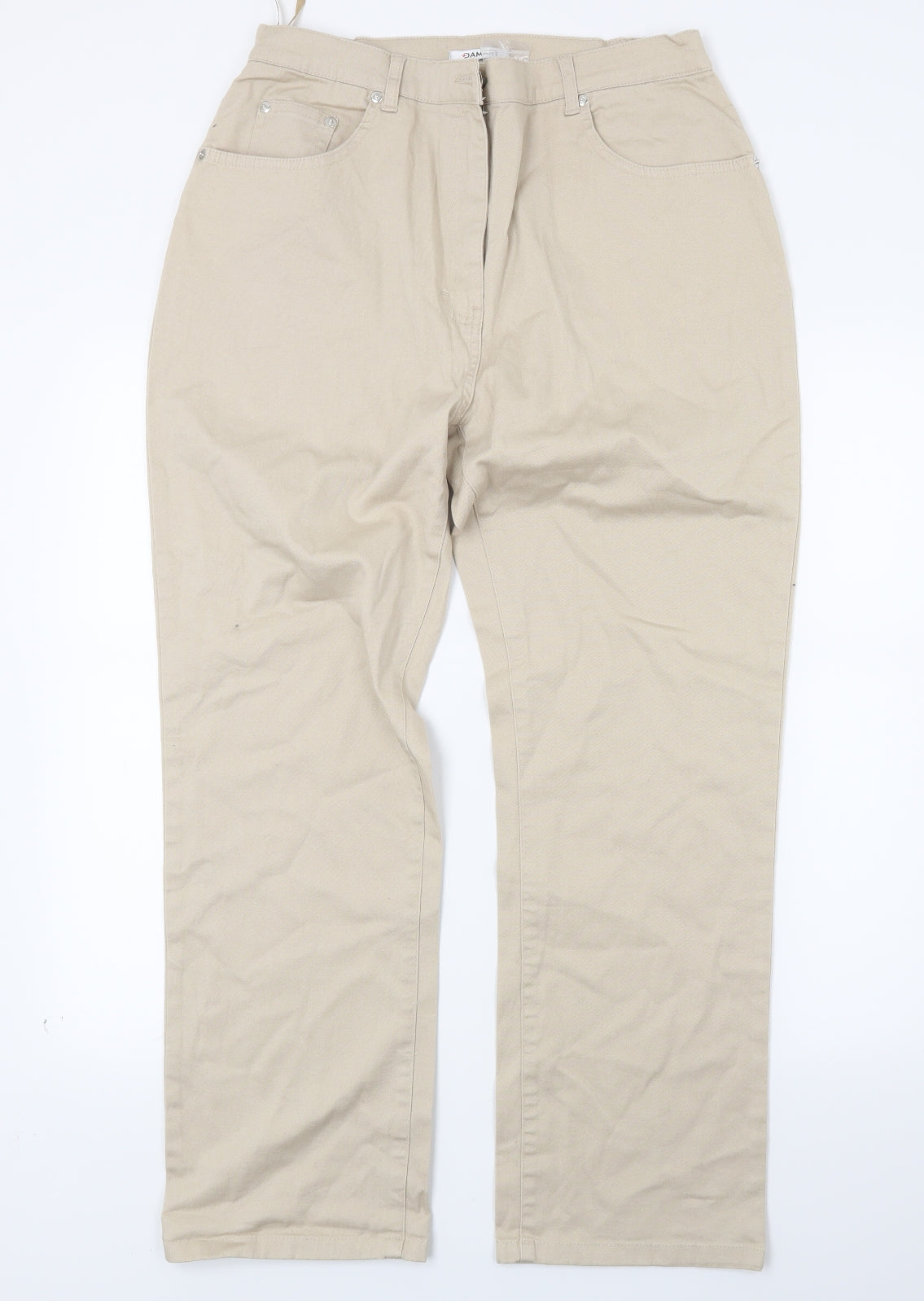 Damart Womens Beige  Denim Straight Jeans Size 14 L26 in