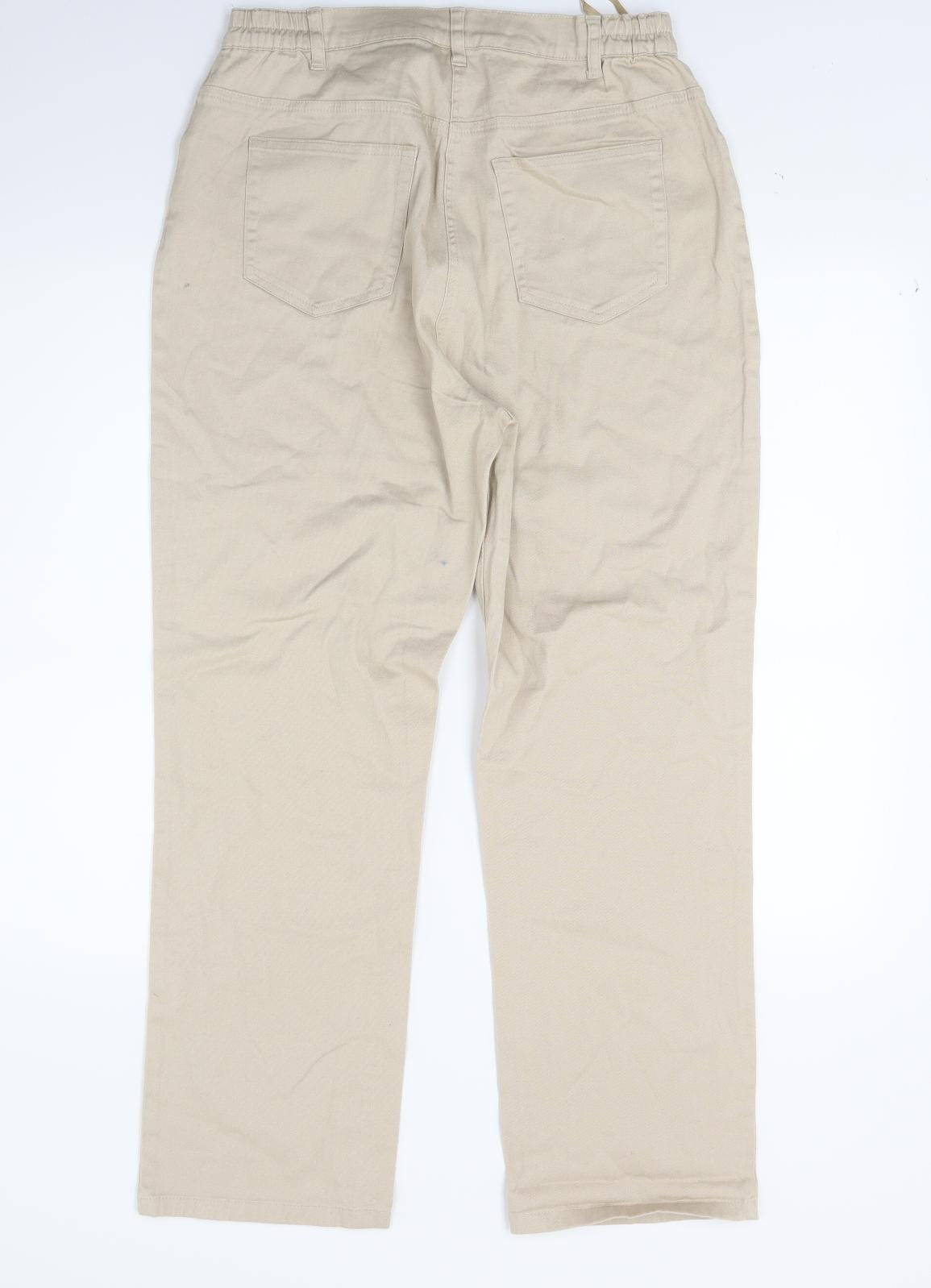 Damart Womens Beige  Denim Straight Jeans Size 14 L26 in