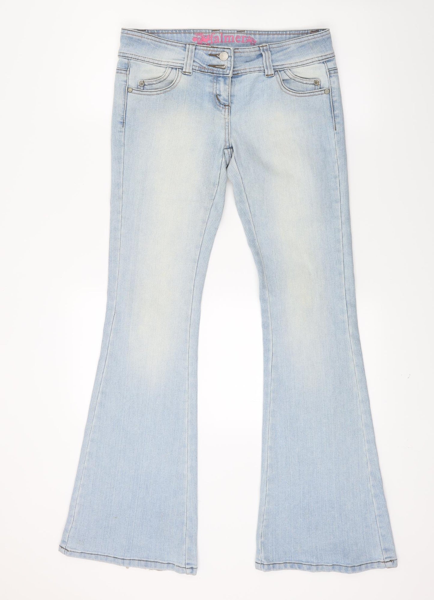 falmer Womens Blue  Denim Flared Jeans Size 8 L32 in